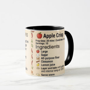 Apfel-Crisp-Rezeptkarte Kulinarisches Geschenk Tas Tasse