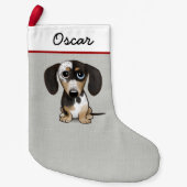 Apfel Dackel Adorable Hund Personalisiert Kleiner Weihnachtsstrumpf (Vorderseite)