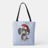 Apfel Dackel Santa Niedliche Dackel Hund Tasche (Rückseite)