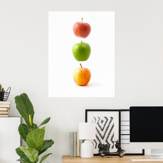 Äpfel Das verbotene Floating Fruit Art Poster (Heimbüro)