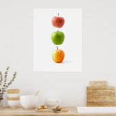 Äpfel Das verbotene Floating Fruit Art Poster (Küche)