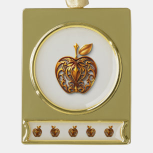 Apfel der Götter Frucht des Wissens  Banner-Ornament Gold