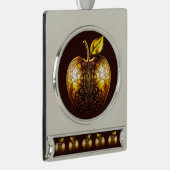 Apfel der Götter Frucht des Wissens Banner-Ornament Silber (Rechts)