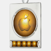 Apfel der Götter Frucht des Wissens  Banner-Ornament Silber (Links)
