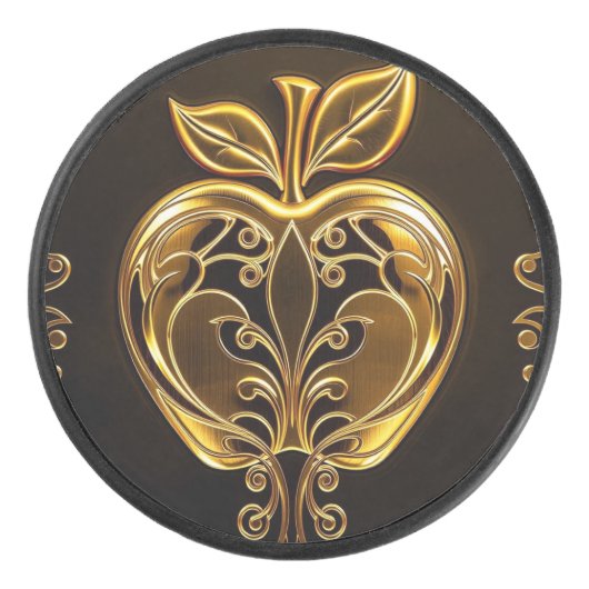 Apfel der Götter Frucht des Wissens Eishockey Puck (Vorderseite)