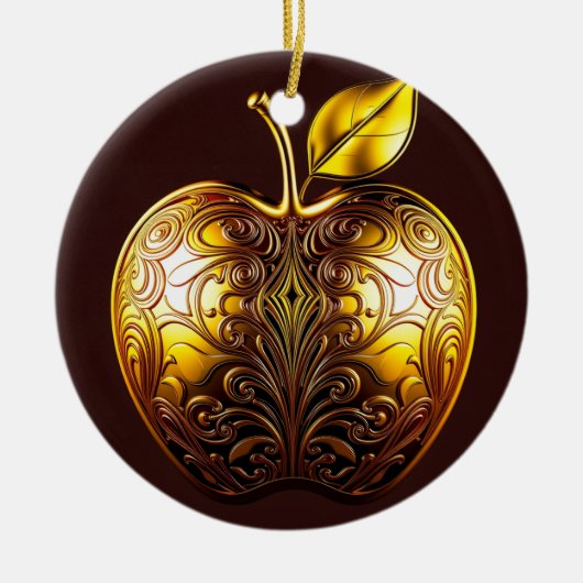 Apfel der Götter Frucht des Wissens Keramik Ornament (Vorne)