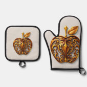 Apfel der Götter Frucht des Wissens  Ofenhandschuh & Topflappen-Set (Vorderseite)