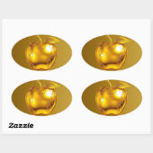 Apfel der Götter Frucht des Wissens  Ovaler Aufkleber (Blatt)