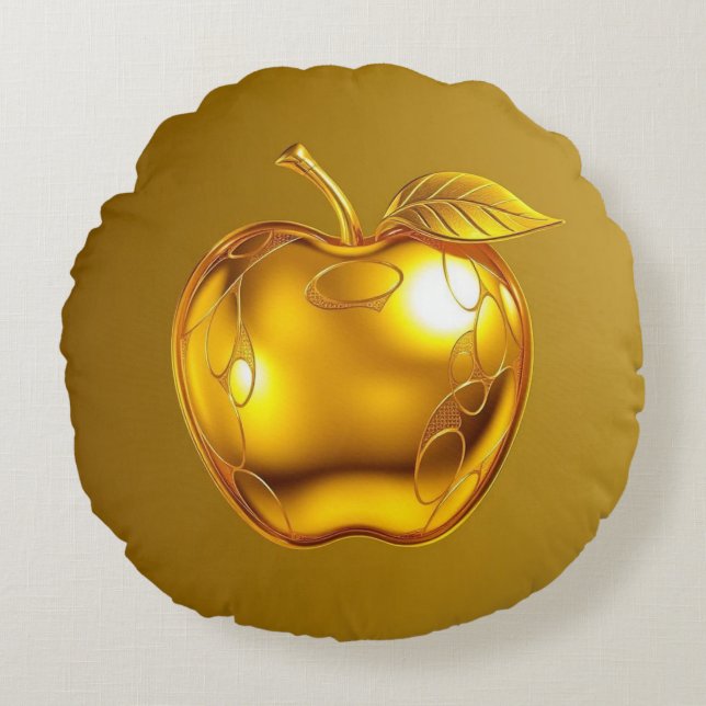 Apfel der Götter Frucht des Wissens  Rundes Kissen (Vorderseite)