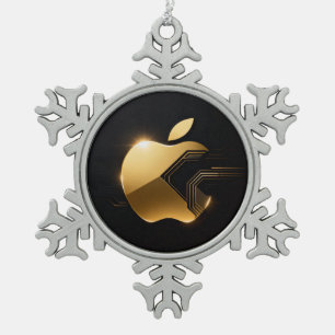 Apfel der Götter Frucht des Wissens  Schneeflocken Zinn-Ornament