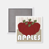 Äpfel der Serie 3 Square Magnet (Vorderseite/Rückseite)