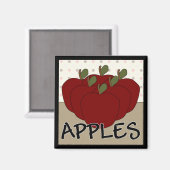 Äpfel der Serie 4 Square Magnet (Vorderseite/Rückseite)