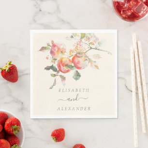 Äpfel der Wasserfarbe Elegante Hochzeit im Herbst Serviette
