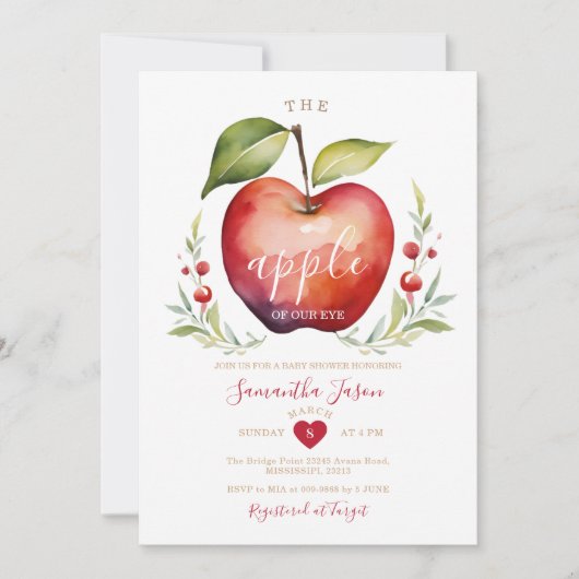 Apfel-Dusche aus meinem Auge Einladung (Vorderseite)