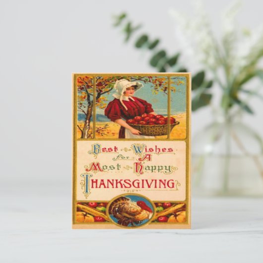 Äpfel ernten postkarte (Stehend Vorderseite)