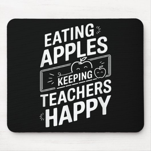 Äpfel essen Behaltend Lehrer glücklich Mousepad (Vorne)