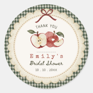Apfel-Ever-After vintage Gingham Runder Aufkleber