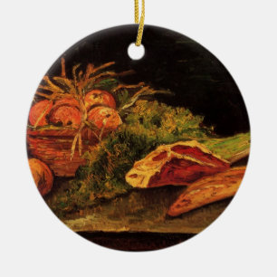Äpfel, Fleisch und ein Brötchen von Vincent van Go Keramikornament