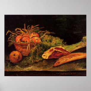 Äpfel, Fleisch und ein Brötchen von Vincent van Go Poster