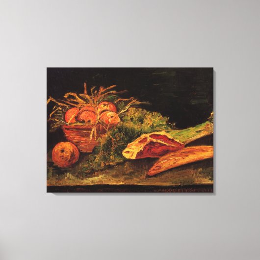 Äpfel, Fleisch und eine Rolle von Vincent van Gogh Leinwanddruck (Vorderseite)