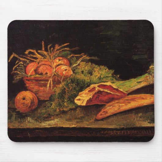 Äpfel, Fleisch und eine Rolle von Vincent van Gogh Mousepad (Vorne)