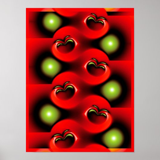 Äpfel Fraktal Poster (Vorne)