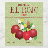 Äpfel Frucht Botanischer Sommer Erntepark Weinetikett (Einzelnes Label)