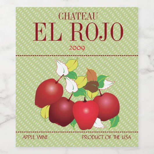Äpfel Frucht Botanischer Sommer Erntepark Weinetikett (Einzelnes Label)