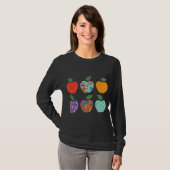 Äpfel Frucht Muster Fun Herbst Herbst T-Shirt (Vorne ganz)