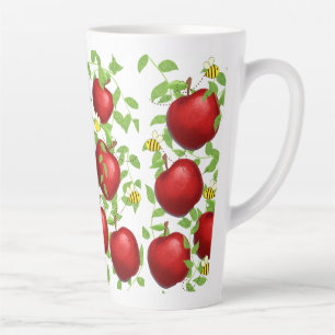 Äpfel Früchte Muster  Milchtasse