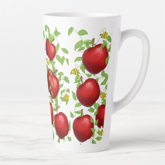 Äpfel Früchte Muster Milchtasse (Rechts)