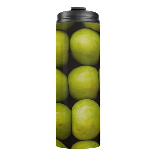 Äpfel Früchte Nahrung Grüne Äpfel Thermosbecher (Vorderseite)