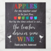 Äpfel für das Lehrer-Weinflaschen-Etikett Weinetikett (Einzelnes Label)