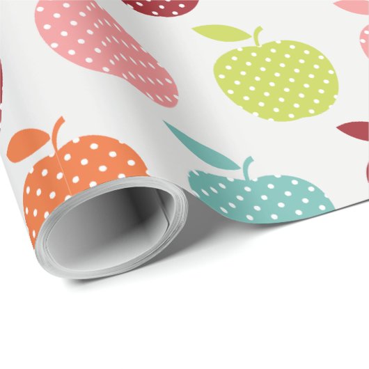 Äpfel für den Lehrer Geschenkpapier (Rolleneckpunkt)