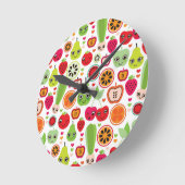Apfel für Fruchtkinder Runde Wanduhr (Winkel)