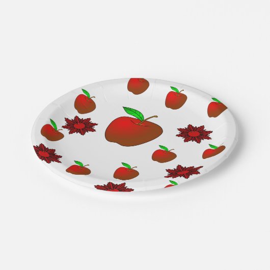 Äpfel für Papierfische Pappteller (Schrägansicht)