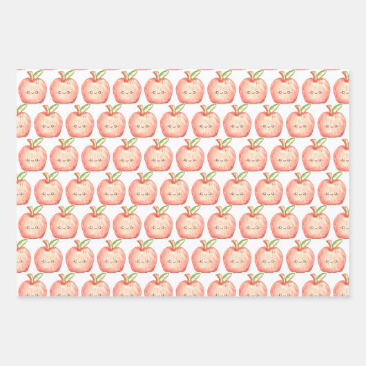 Apfel für Wasserfarben Geschenkpapier Set (Vorderseite 3)