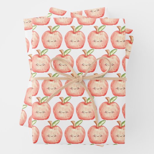 Apfel für Wasserfarben Geschenkpapier Set (Beispiel)