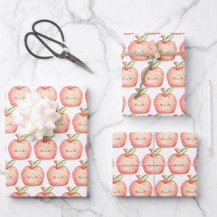 Apfel für Wasserfarben Geschenkpapier Set