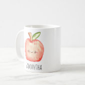 Apfel für Wasserfarben Kaffeetasse (Vorderseite Links)