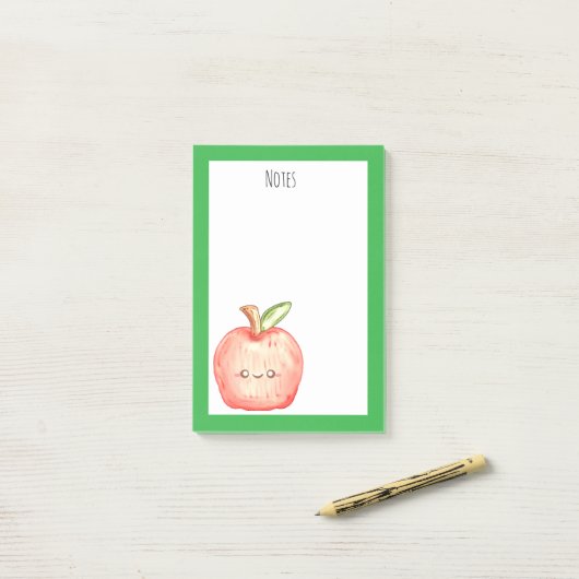 Apfel für Wasserfarben Post-it Klebezettel (Auf Schreibtisch)