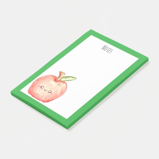 Apfel für Wasserfarben Post-it Klebezettel (angewinkelt)