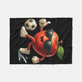 Apfel-Fußball Fleecedecke (Vorderseite (Horizontal))