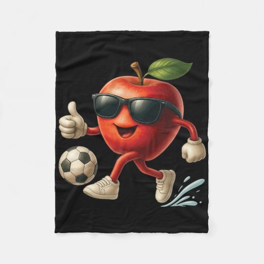 Apfel-Fußball Fleecedecke (Vorderseite)