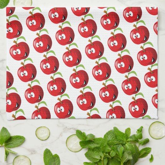Äpfel Geschirrtuch (Gefaltet)