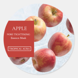 Apfel-Gesichtsmaske Etikett Runder Aufkleber