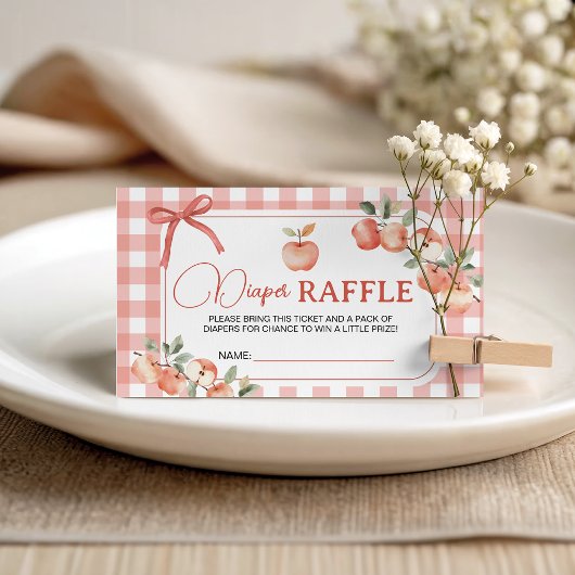 Apfel-Gingham-Windel-Raffa-Tickets Begleitkarte