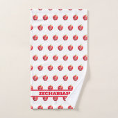 Apfel Gottes Augen rot und weiß Badhandtuch Set (Handtuch)