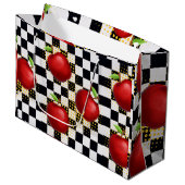 Apfel Große Geschenktüte (Vorderseite Schrägansicht)