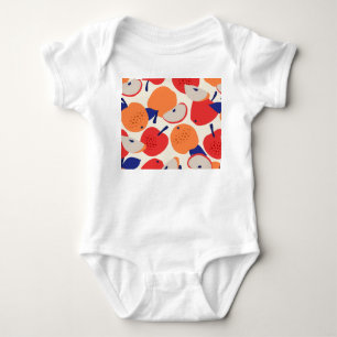 Äpfel Hand Gezeichnet: Trendy Vintag Nahtlos. Baby Strampler